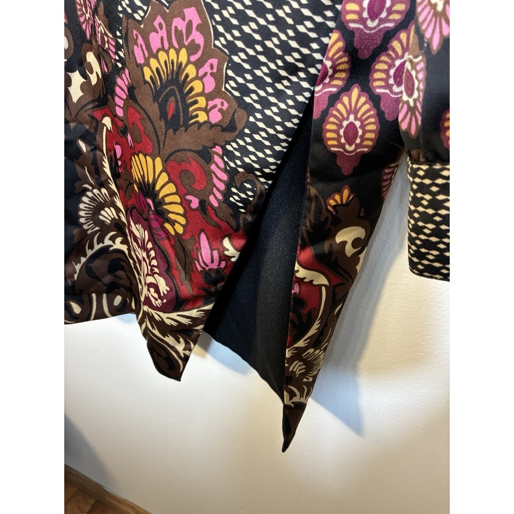Chico's Open Front Jacket Cardigan‎ Sz Large 12/14 Black And Colorful Boho - Picture 4 of 8